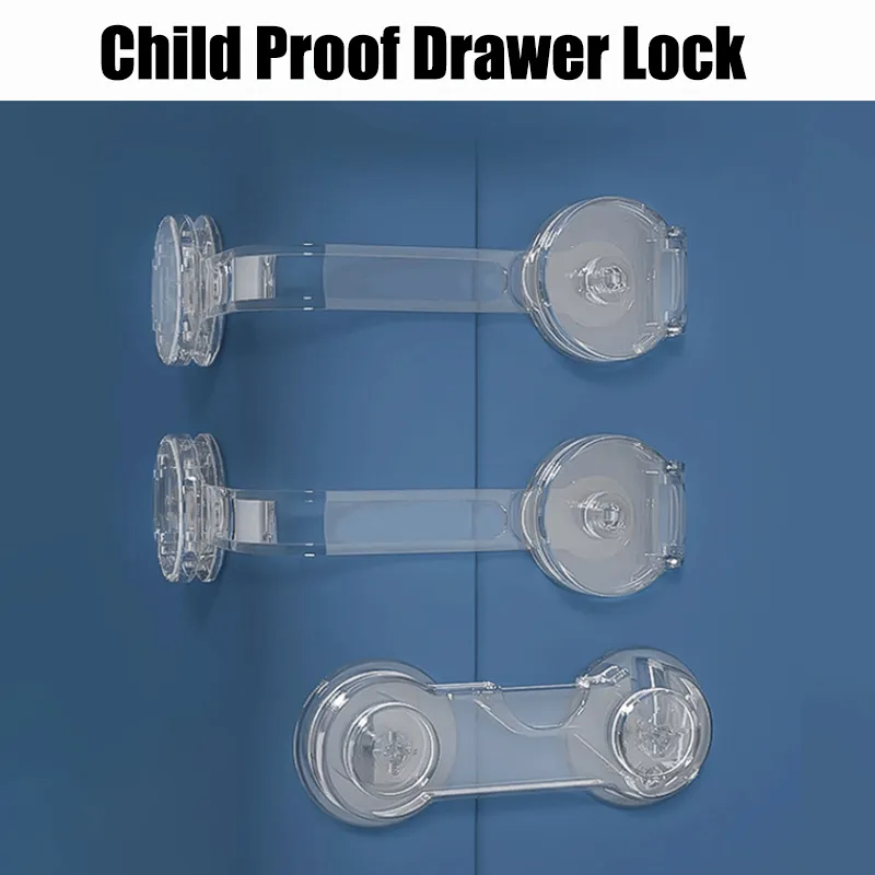 6pcs多功能兒童安全鎖，用於抽屜和櫥櫃門 白色 big image 1