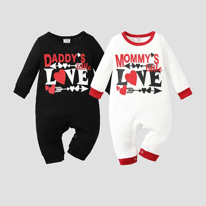 Baby Girl/Boy Valentine's Day Casual Jumpsuit Black big image 1