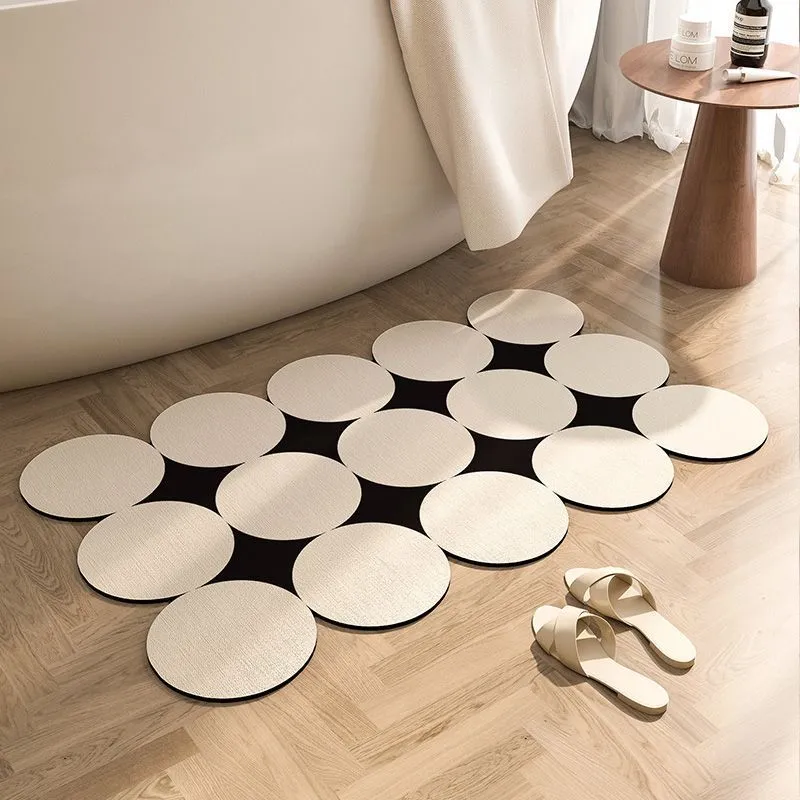 Non-Slip Quick-Drying Bath Mat for Home Bathroom White big image 1