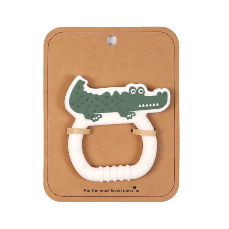 Baby Teether Sensory Chew Toy, Food-Grade Silicone for Newborns and Safe Teething Green