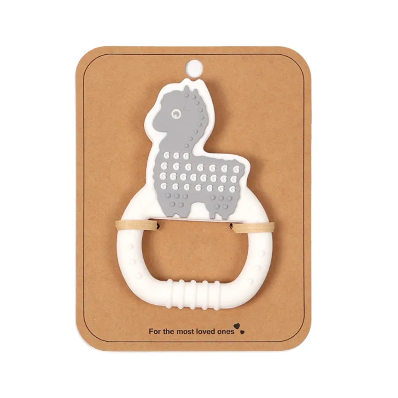 Baby Teether Sensory Chew Toy, Food-Grade Silicone for Newborns and Safe Teething Grey
