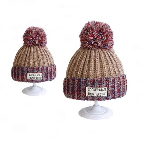 Parent-child autumn and winter knitted beanie