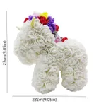 Unicornio de flor preservada hecha a mano  Blanco