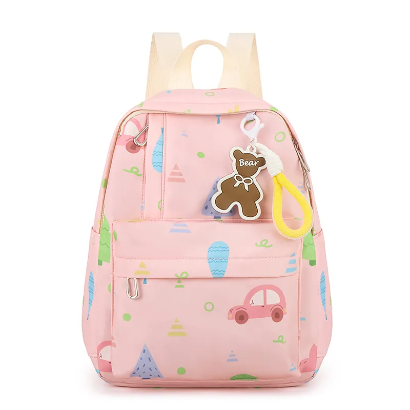 Toddler/kids Cartoon Printed Double Shoulder Backpack Pink big image 1