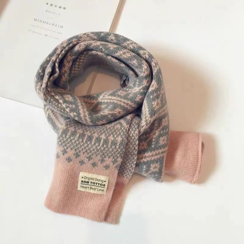 Toddler/kids Casual Fashionable and versatile windproof knitted wool scarf