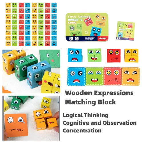 Random Color Face-changing Cube Puzzle Toy with Bell