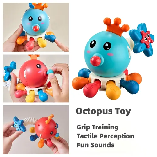 Baby Rotating Octopus Activity Toy and Teether