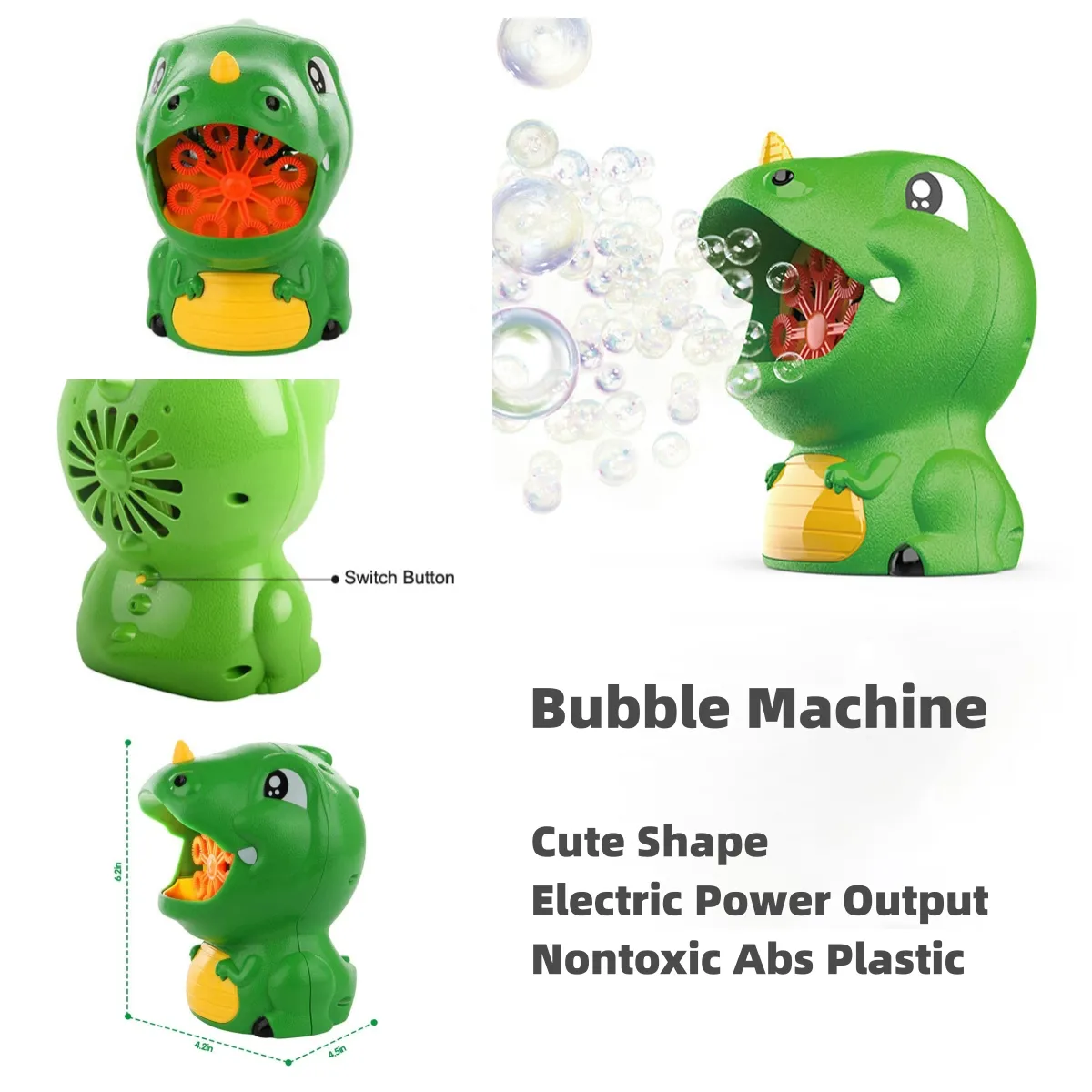 Small Dinosaur Electric Bubble Machine Color-A big image 1