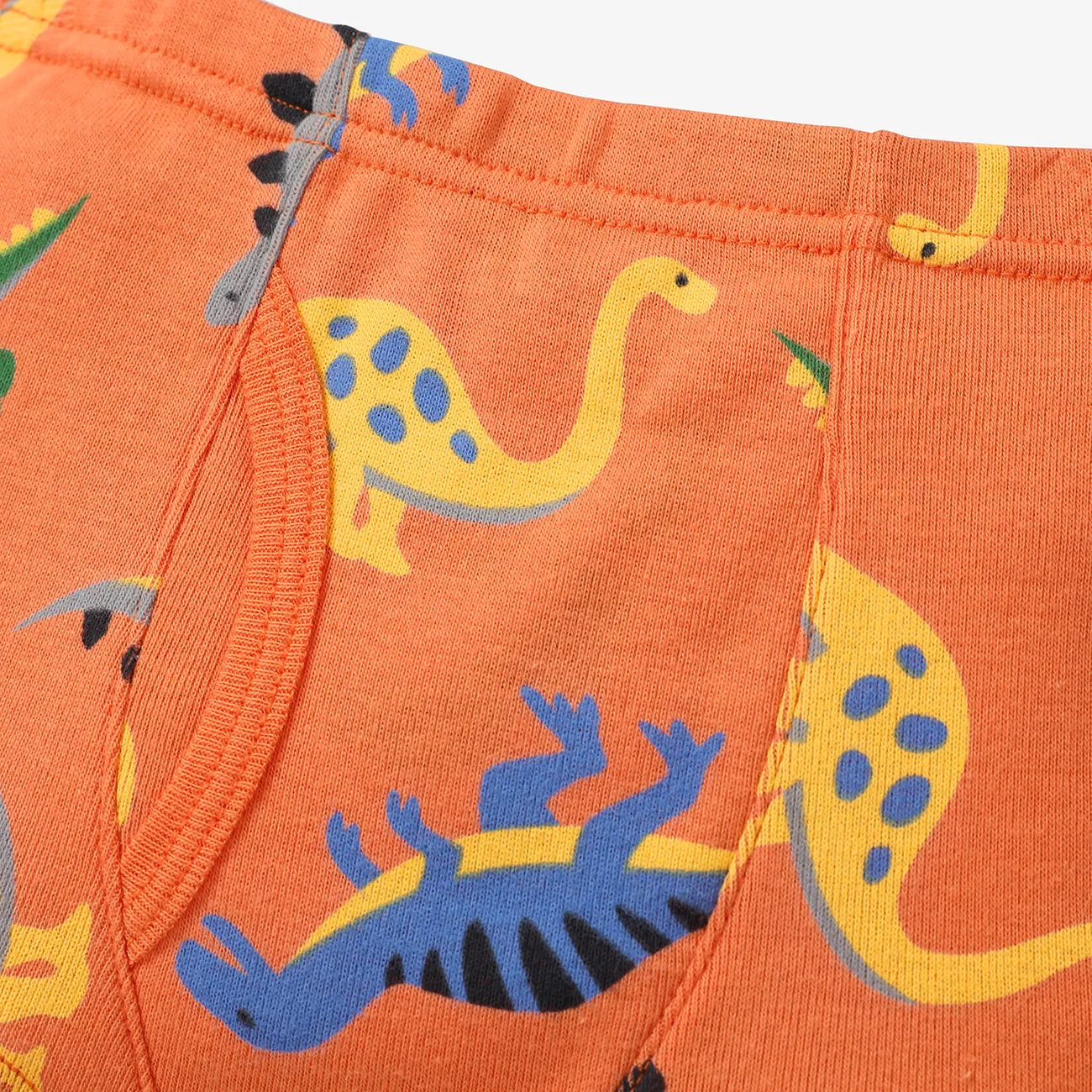 Juego de ropa interior de algodón con patrón de dinosaurio para niños pequeños / niños pequeños Bloque de color big image 1