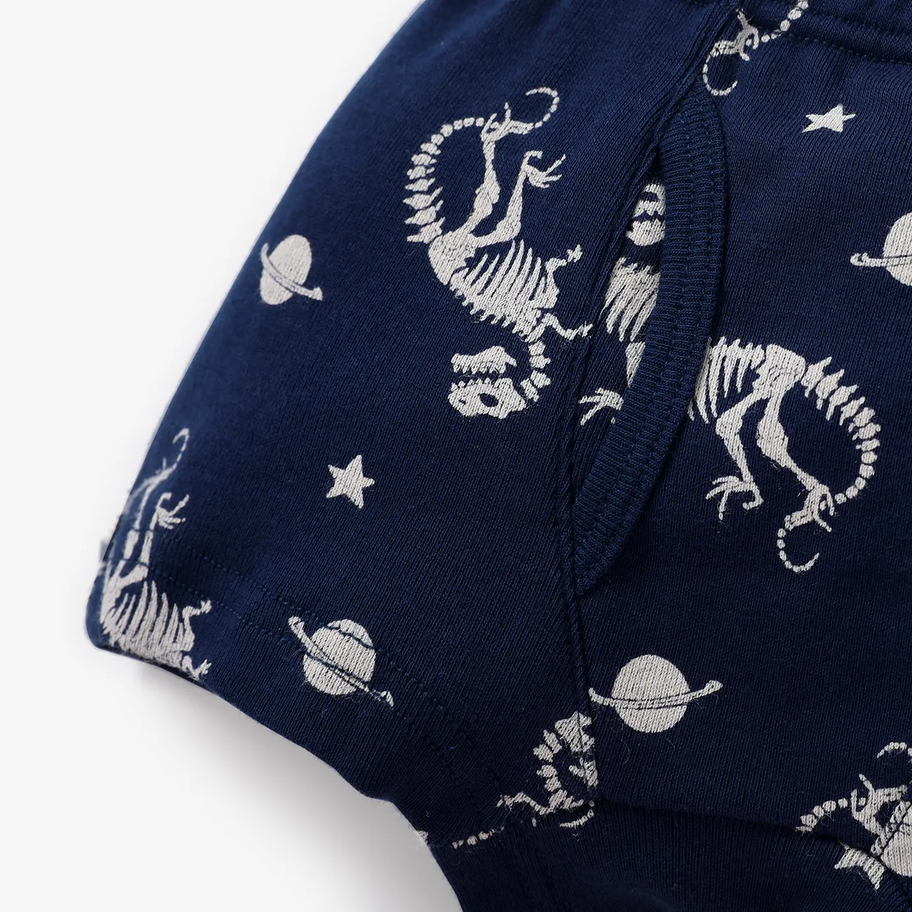 Juego de ropa interior de algodón con patrón de dinosaurio para niños pequeños / niños pequeños Bloque de color big image 1