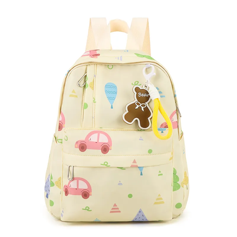 Toddler/kids Cartoon Printed Double Shoulder Backpack Pale Yellow big image 1