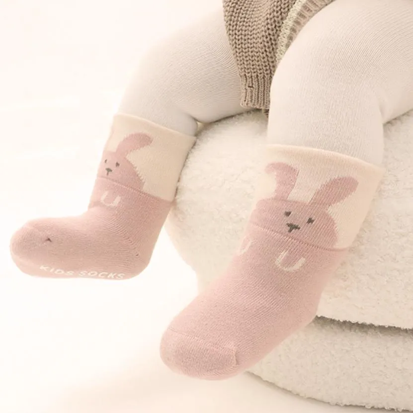 Baby Childlike Thickened warm mid-calf terry boneless loose socks Pink big image 1