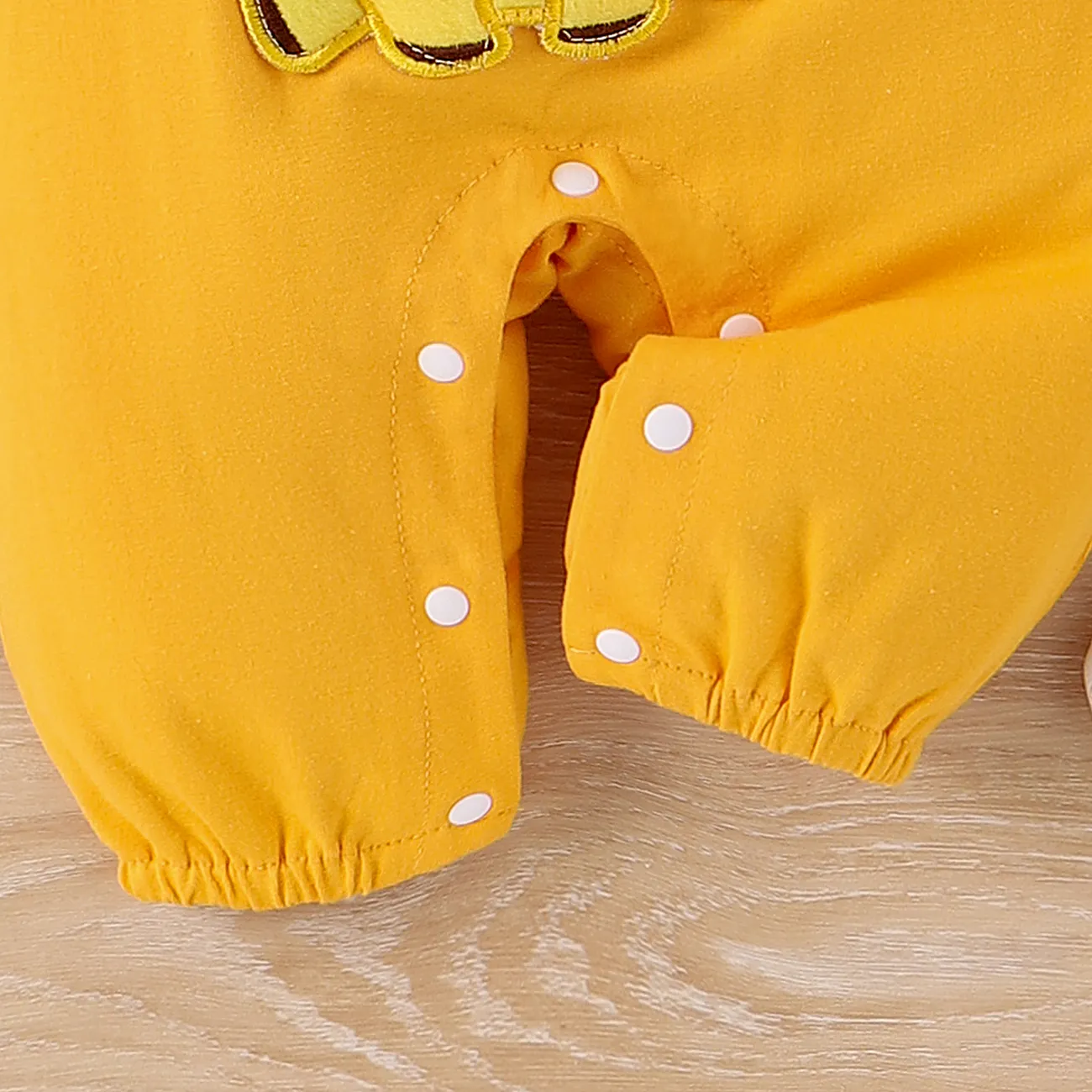Bebé Menina Hipertátil/3D Girafa Infantil Manga curta Macacão Amarelo big image 1