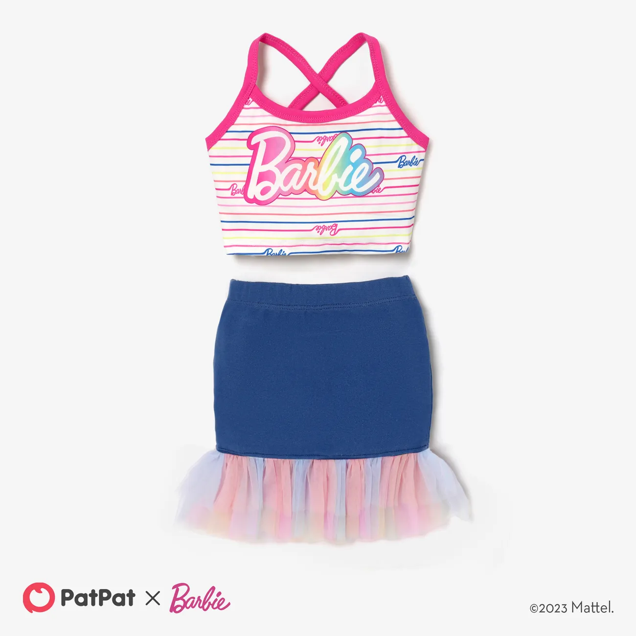 Barbie 2件 IP 女 布料拼接 甜美 套裝裙 豐富多彩的 big image 1