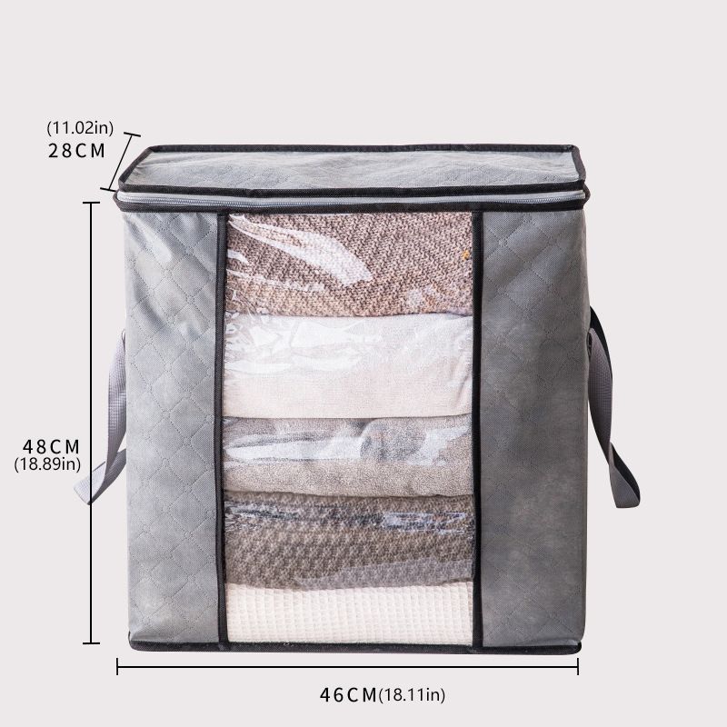 Fabric Storage Bag for Clothes, Household Foldable and Waterproof Non-Woven Organizer Box for Quilt 
