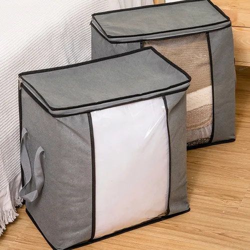 Bolsa de almacenamiento de tela para ropa, caja organizadora no tejida plegable e impermeable para el hogar para edredón y ropa