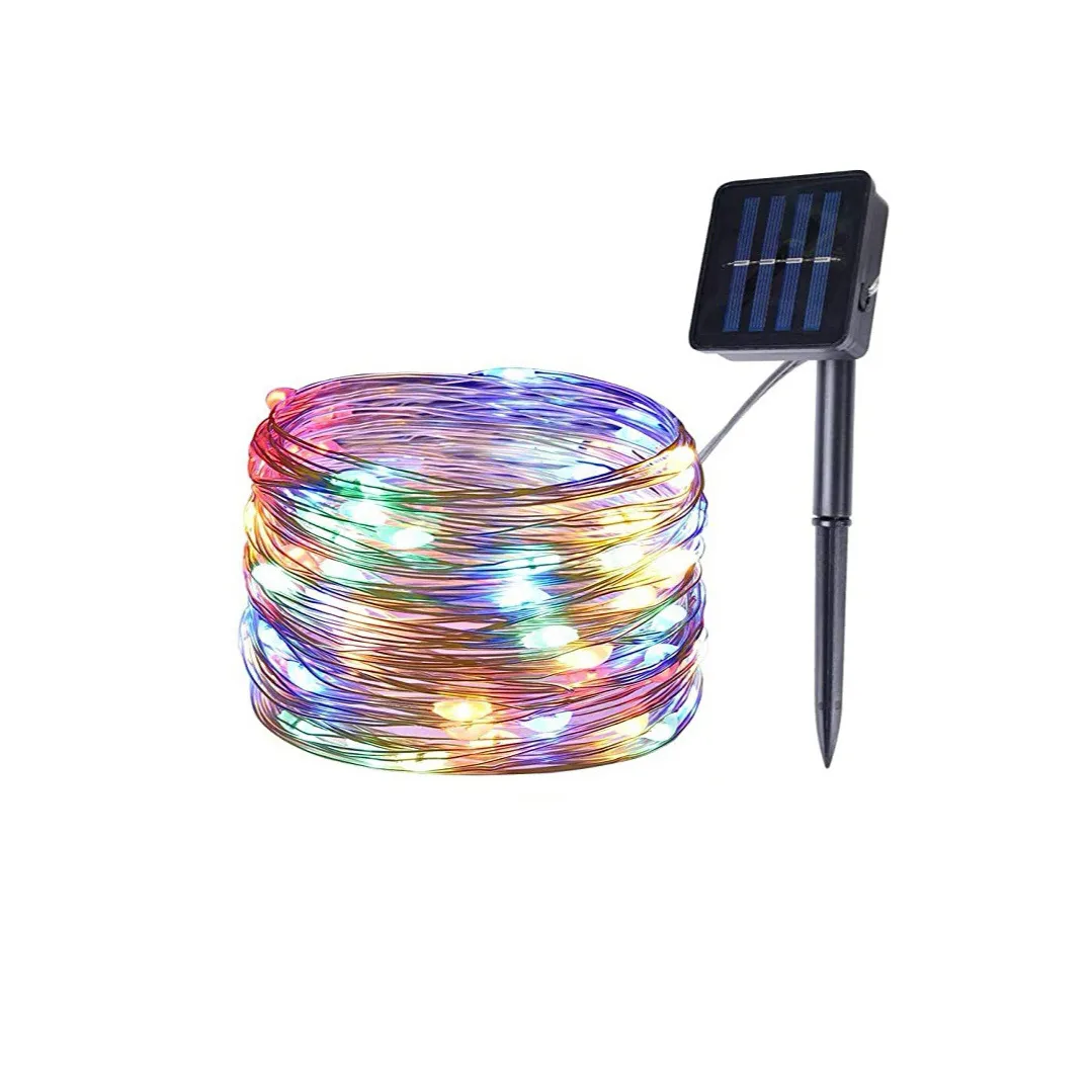 Chaîne De Lumières De Fil De Cuivre à LED à énergie Solaire, Décoration Extérieure De Cour