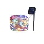 Solar-Powered LED fio de cobre luzes corda, decoração de pátio ao ar livre Cor-B
