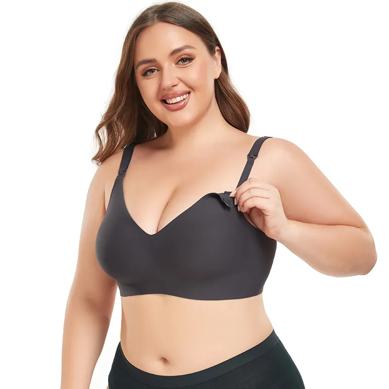 Comfortable jelly gel nursing bra with front fastening, seamless