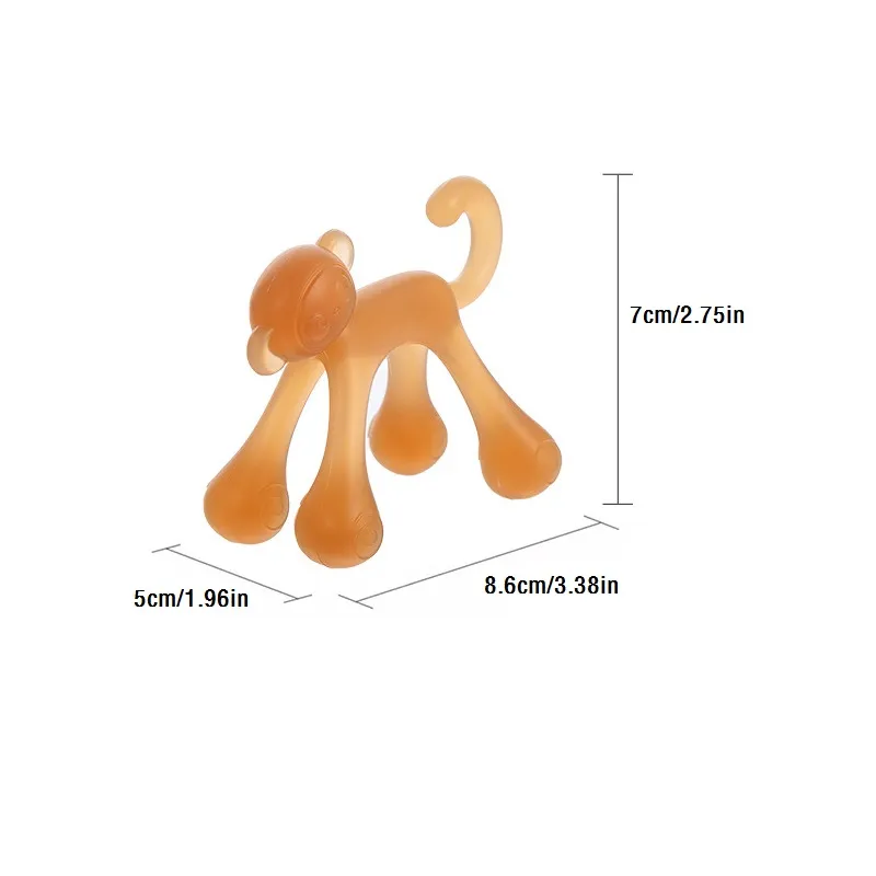 Beißspielzeug in Affenform - Baby-Beißring aus lebensmittelechtem Flüssigsilikon orange big image 1
