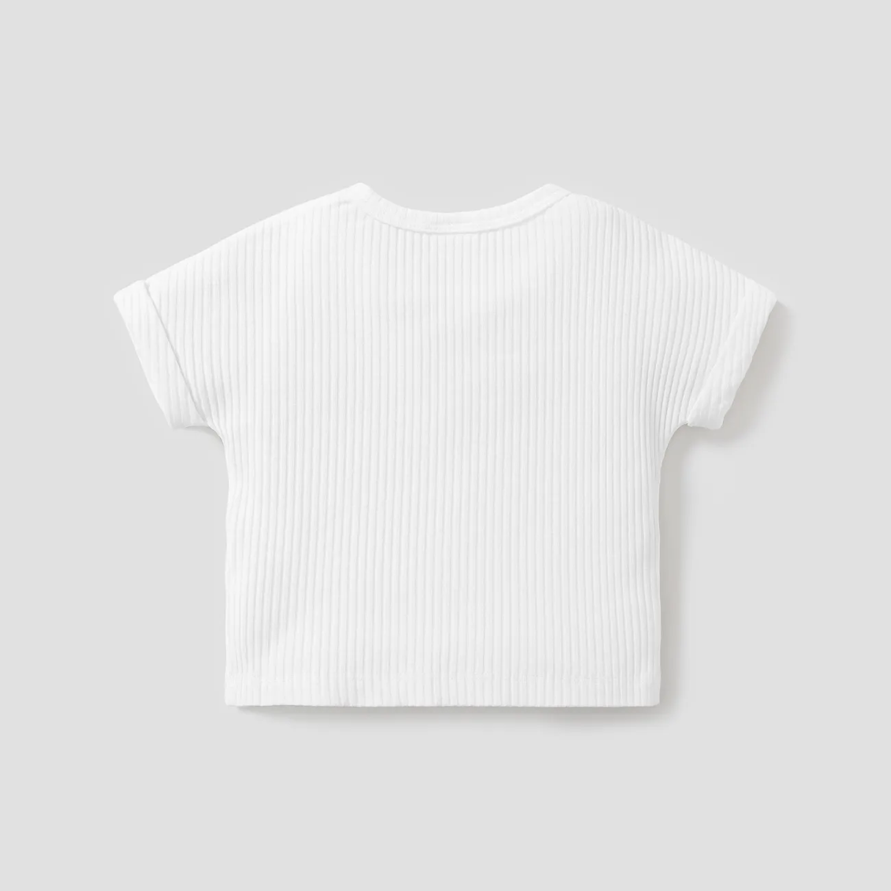 Enfant en bas âge Unisexe Décontracté Manches courtes T-Shirt Blanc big image 1