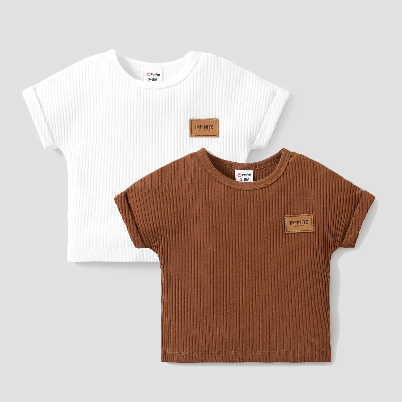 Baby Unisex Lässig Kurzärmelig T-Shirts weiß big image 1