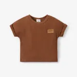 Toddler Boy/Girl Casual Solid Short Sleeve Tee Brown