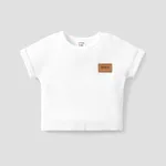 Kleinkinder Unisex Lässig Kurzärmelig T-Shirts weiß