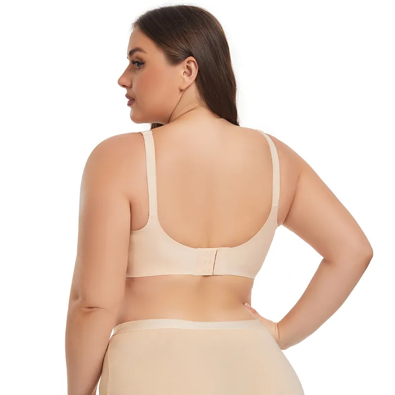 Comfortable jelly gel nursing bra with front closure for breastfeeding Apricot image 6