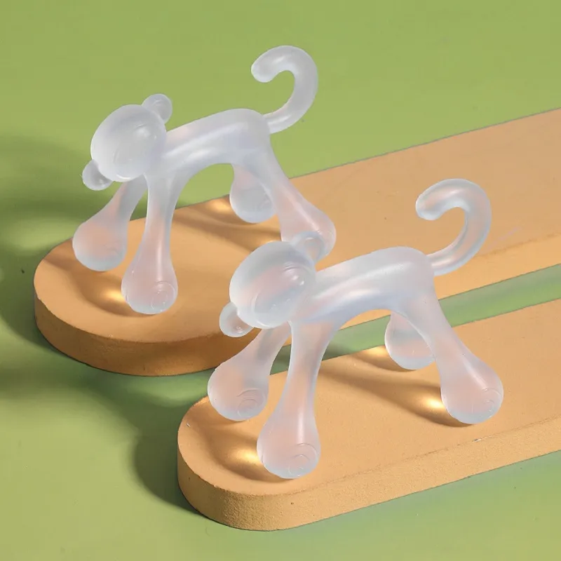 猴形磨牙咀嚼玩具 - 食品級液態矽膠製成的嬰兒牙膠 白色 big image 1