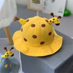 Baby Boy 2pcs Polka Dots Bowknot Shirt and  Giraffe Print Overall Shorts Set/ Giraffe Hat/ Sandals Yellow Hat