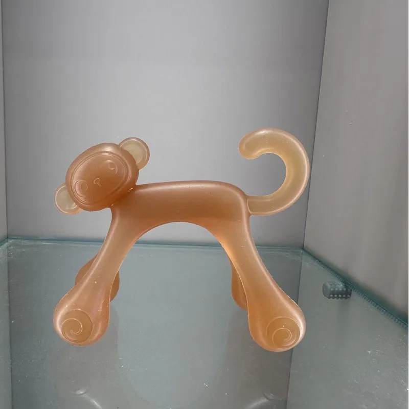 Monkey Shaped Teething Chew Toy - Baby Teether Made of Food-Grade Liquid Silicone Orange big image 1