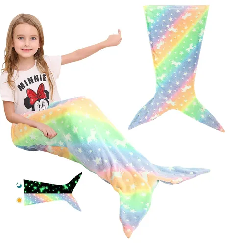 Mermaid Night Light Schlafsack für Kleinkinder aus Flanellfleece