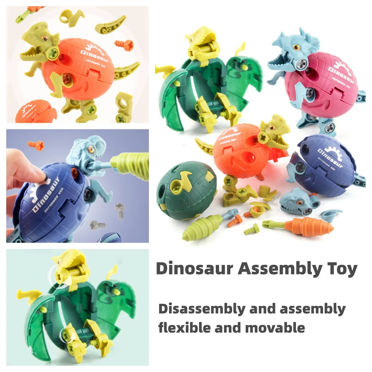 DIY Dinosaur Building Blocks Toy- Exercise Your Baby's Hands-on Ability and Logical Thinking Green big image 1