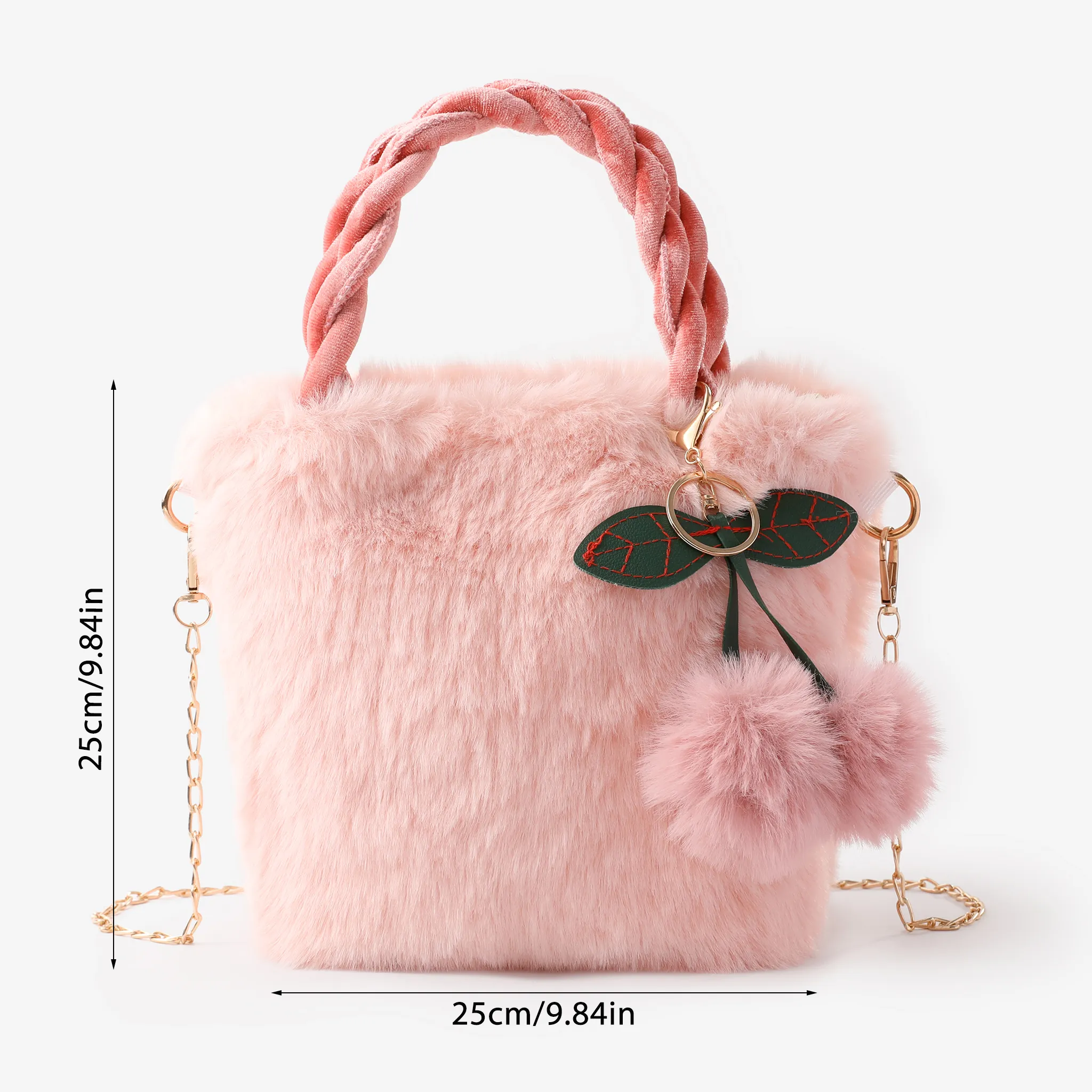 Kids likes Plush fashionable bucket bag Pink image 6