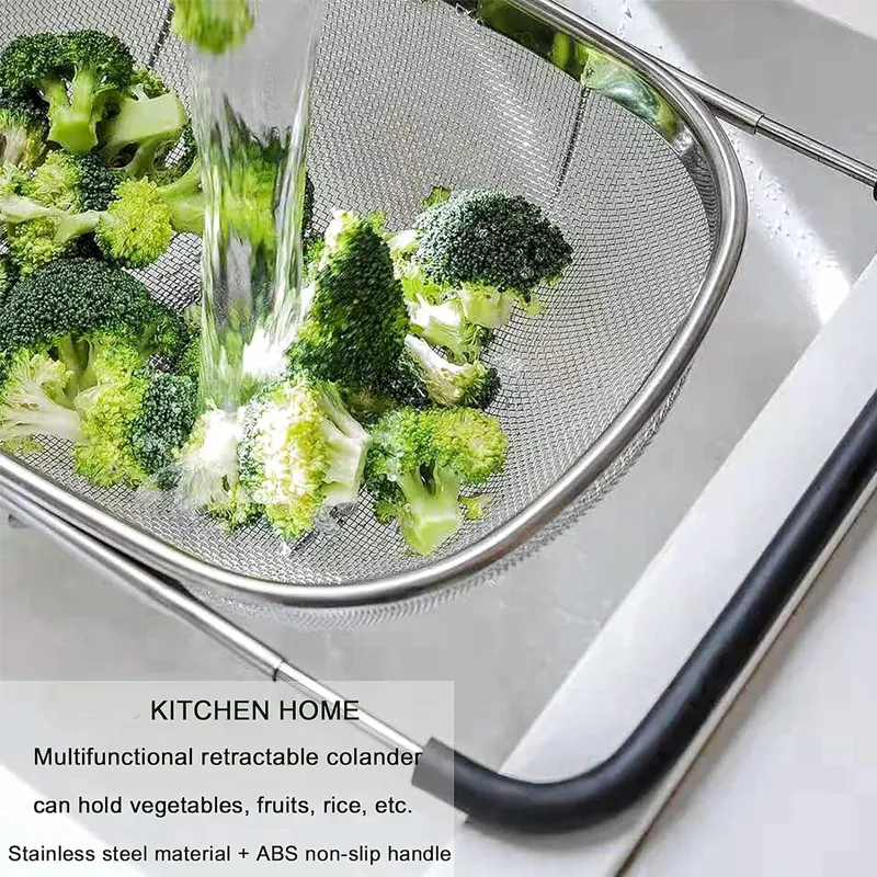 Wasch- und Filterkorb für Obst und Gemüse aus Edelstahl silber big image 1