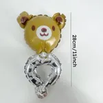 4-Pack Animal Wrist Balões de filme de alumínio para decoração de festa de aniversário - Design bonito e atraente Castanho