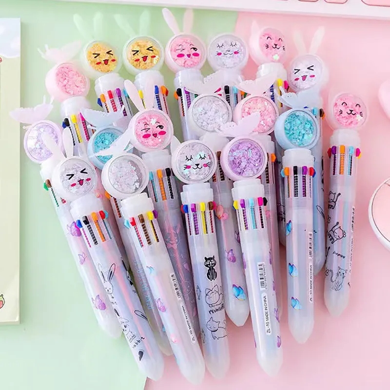 Cartoon Rabbit Ballpoint Pens in 10 Colors White big image 1
