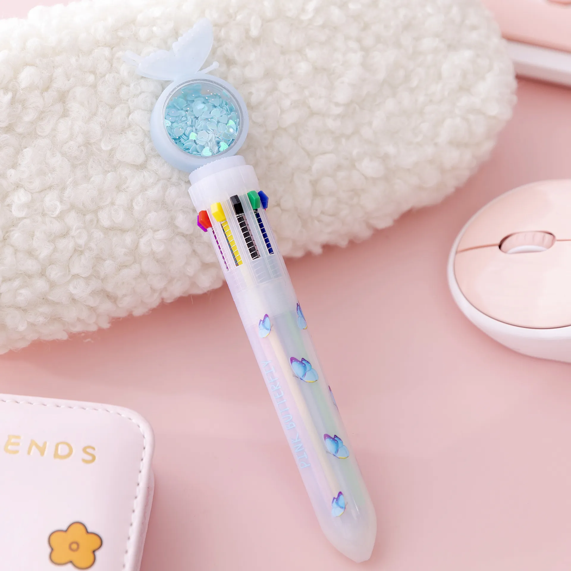 Cartoon Rabbit Ballpoint Pens in 10 Colors Blue