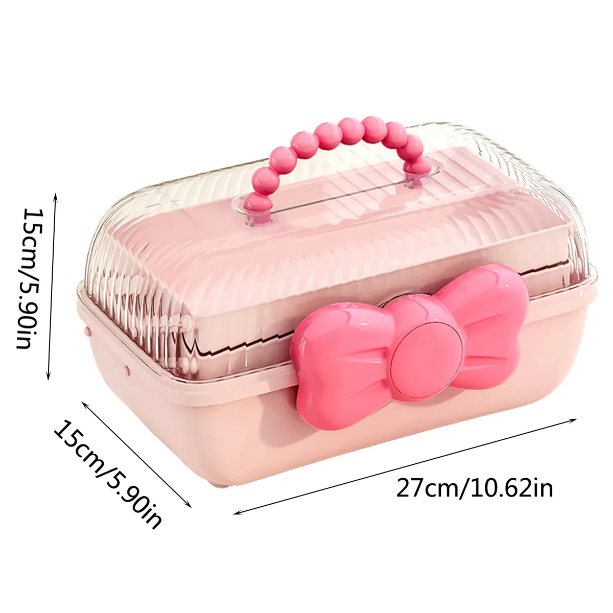 Kid's Transparent and Cute Jewelry and Accessory Storage Box Pink big image 1