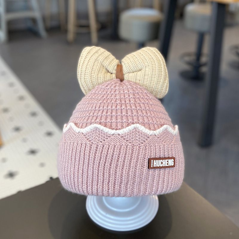 Baby Likes Cute Bow Warm Knitted Beanie