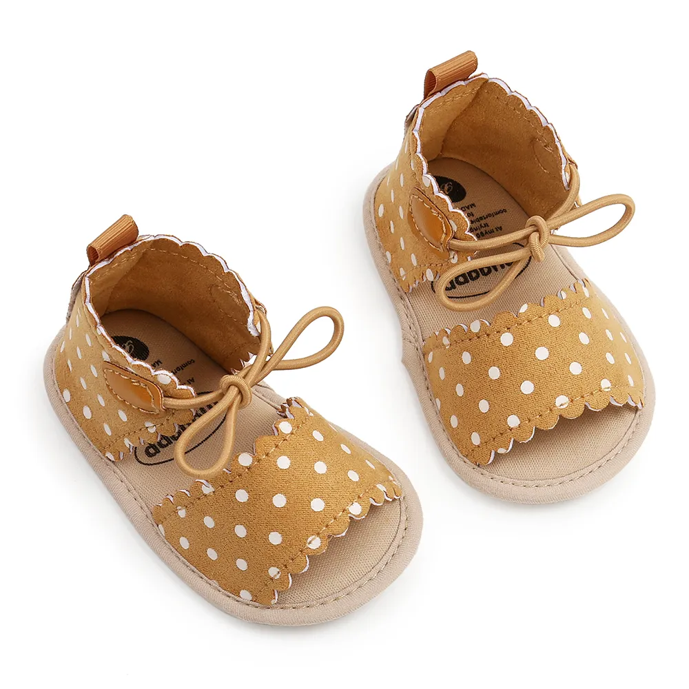 Baby Girl/Boy Casual Polka Dots Sandals Prewalker Shoes Yellow big image 1