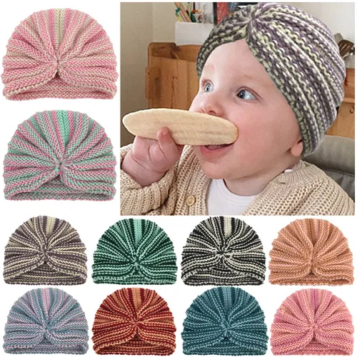 Baby Casual Warm striped knitted wool hat
