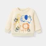 Baby Girl/Boy Childlike Animal Pattern Top  Creamcolored