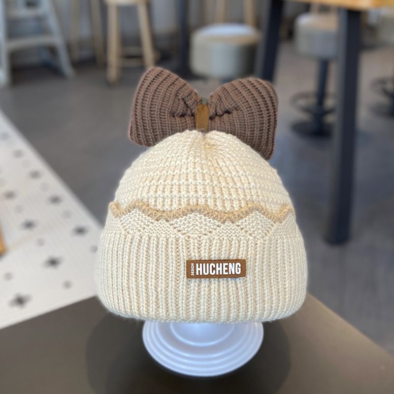 Baby Likes Cute Bow Warm Knitted Beanie