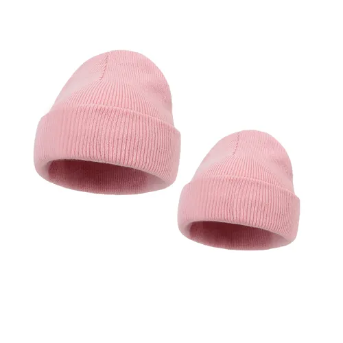 Parent-child solid color knitted warm hat