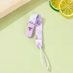 Adjustable Pacifier Clip with Braided Cord and Secure Clasp - Prevents Dropping Purple