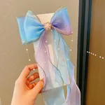 Toddler/kids Pearl bow tassel ribbon headband Color-B