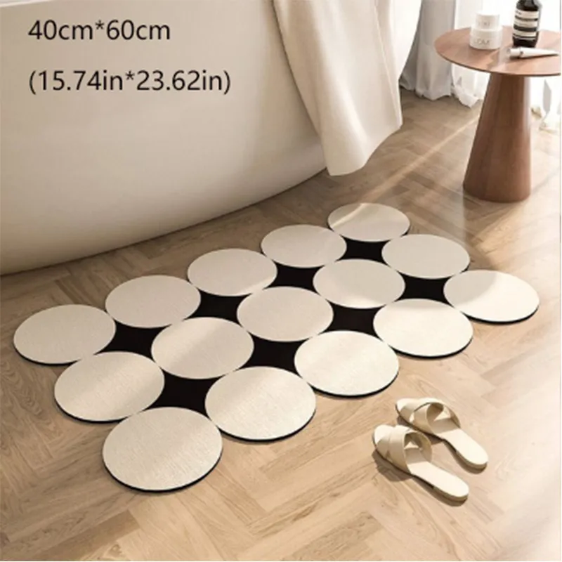 Non-Slip Quick-Drying Bath Mat for Home Bathroom White big image 1