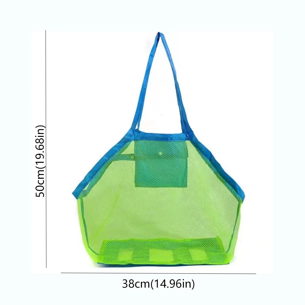 Mesh Beach Tote Bag Away from Sand and Water Foldable Beach Toy Bag Organizer Green big image 1
